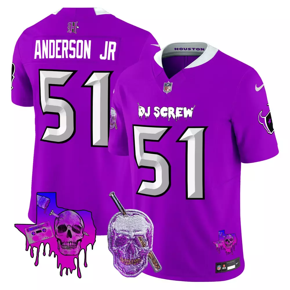 will anderson jr purple mens houston texans dj screw vapor limited jersey all stitched