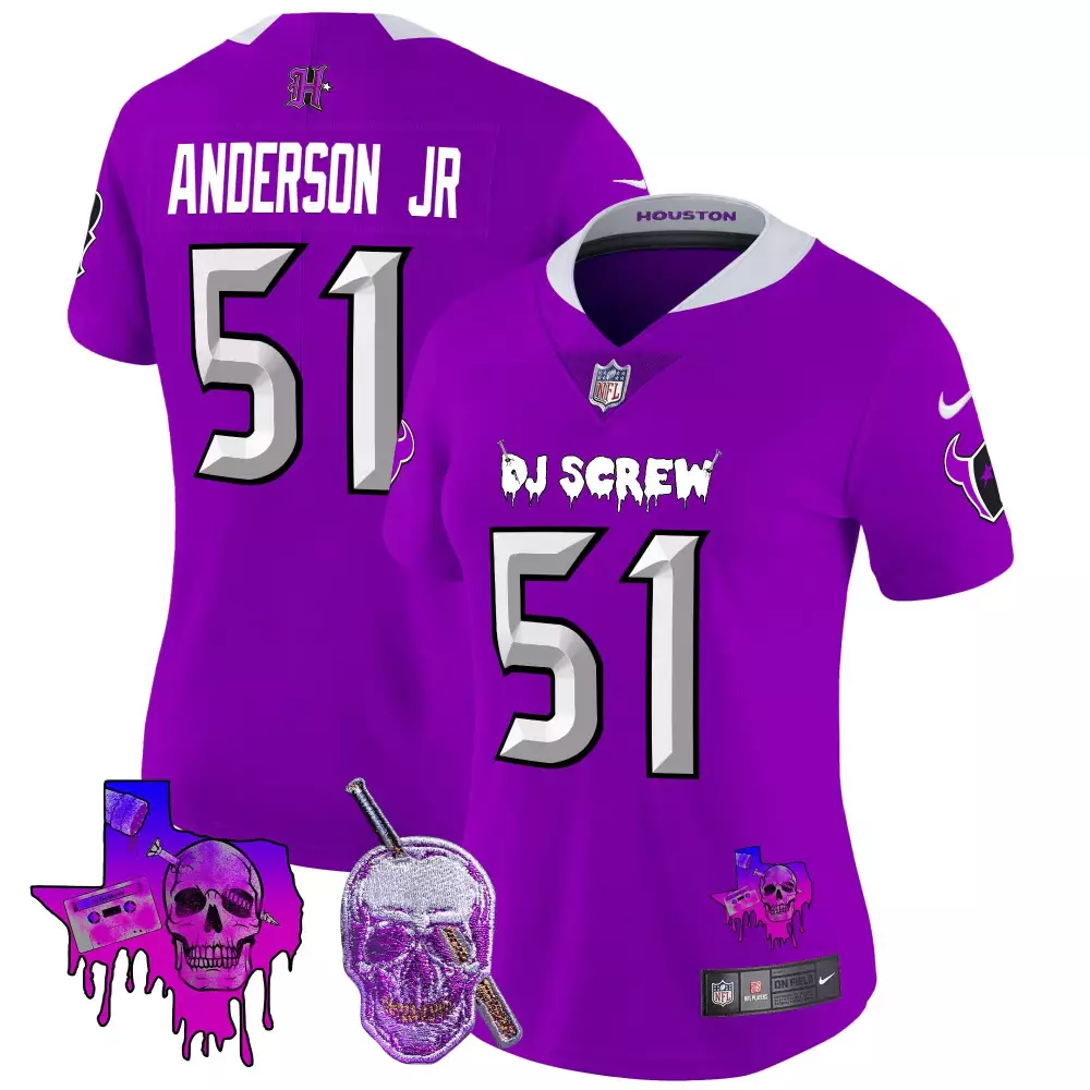 will anderson jr purple mens houston texans dj screw vapor limited jersey all stitched