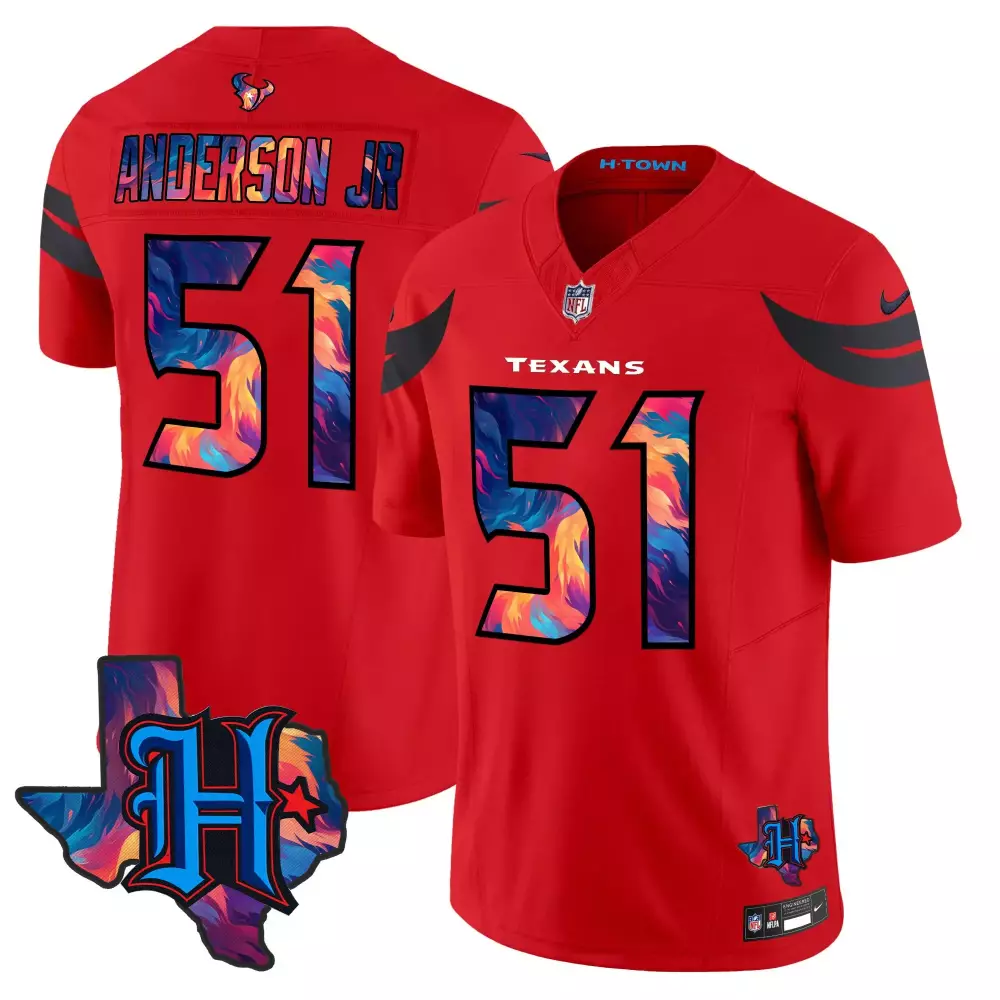will anderson jr red mens houston texans 2024 christmas vapor limited jersey all stitched
