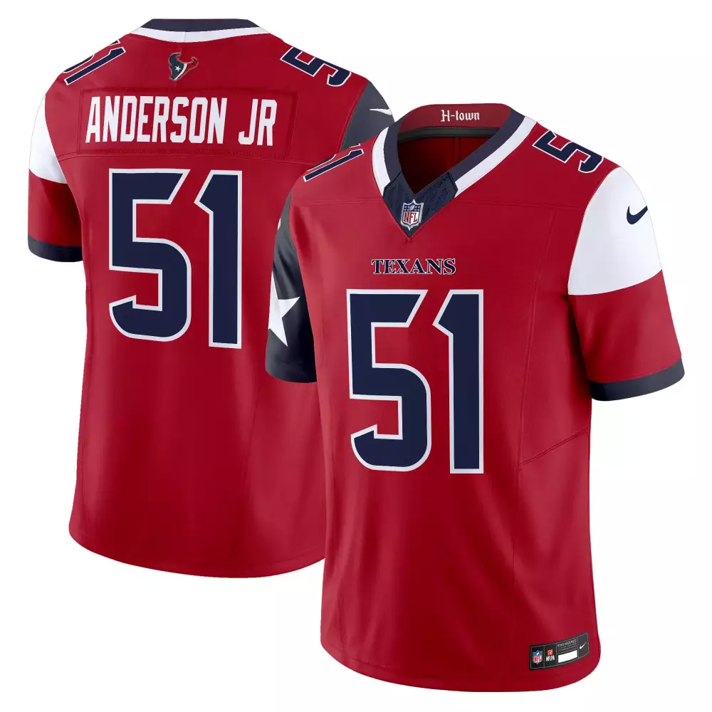 will anderson jr red mens houston texans 2024 vapor limited jersey v5 all stitched