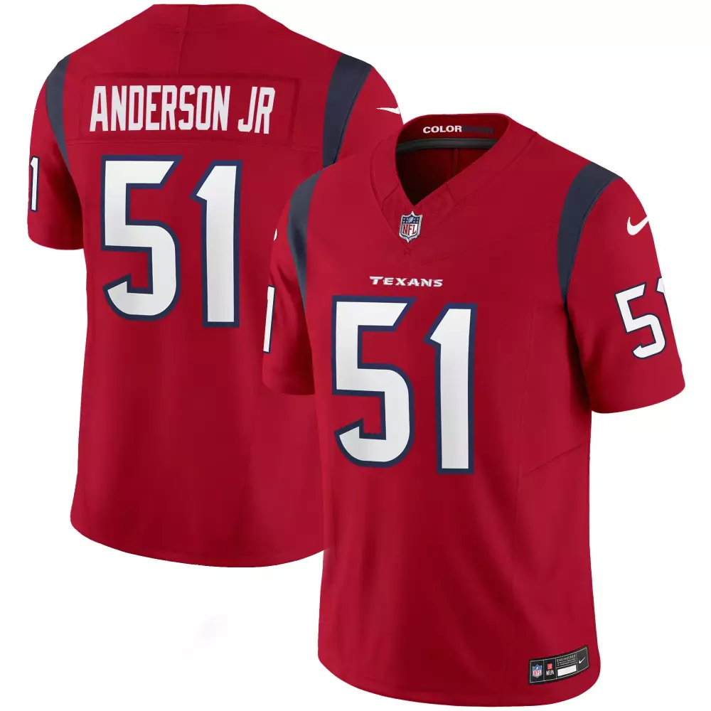 will anderson jr red mens houston texans 2024 vapor limited jersey v5 all stitched
