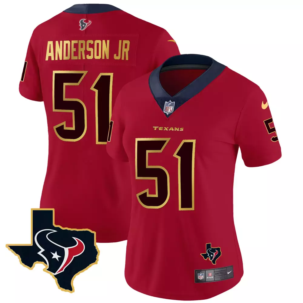 will anderson jr red womens houston texans dj screw vapor limited jersey all stitched