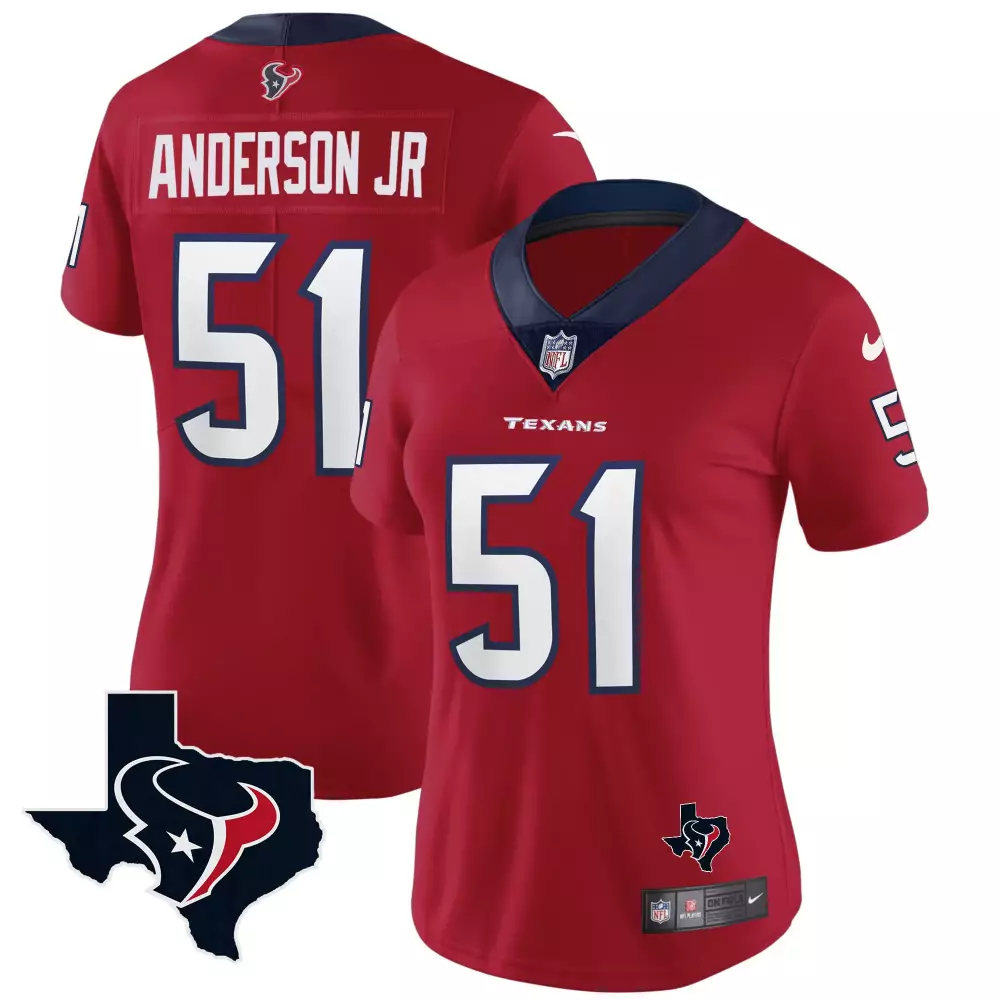 will anderson jr red womens houston texans dj screw vapor limited jersey all stitched