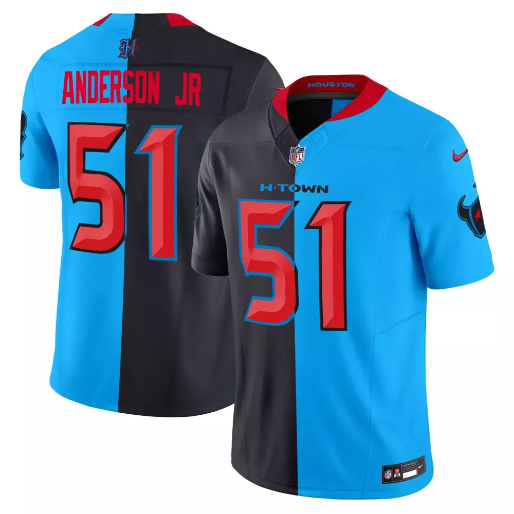 will anderson jr split mens houston texans 2024 vapor limited blue jersey all stitched