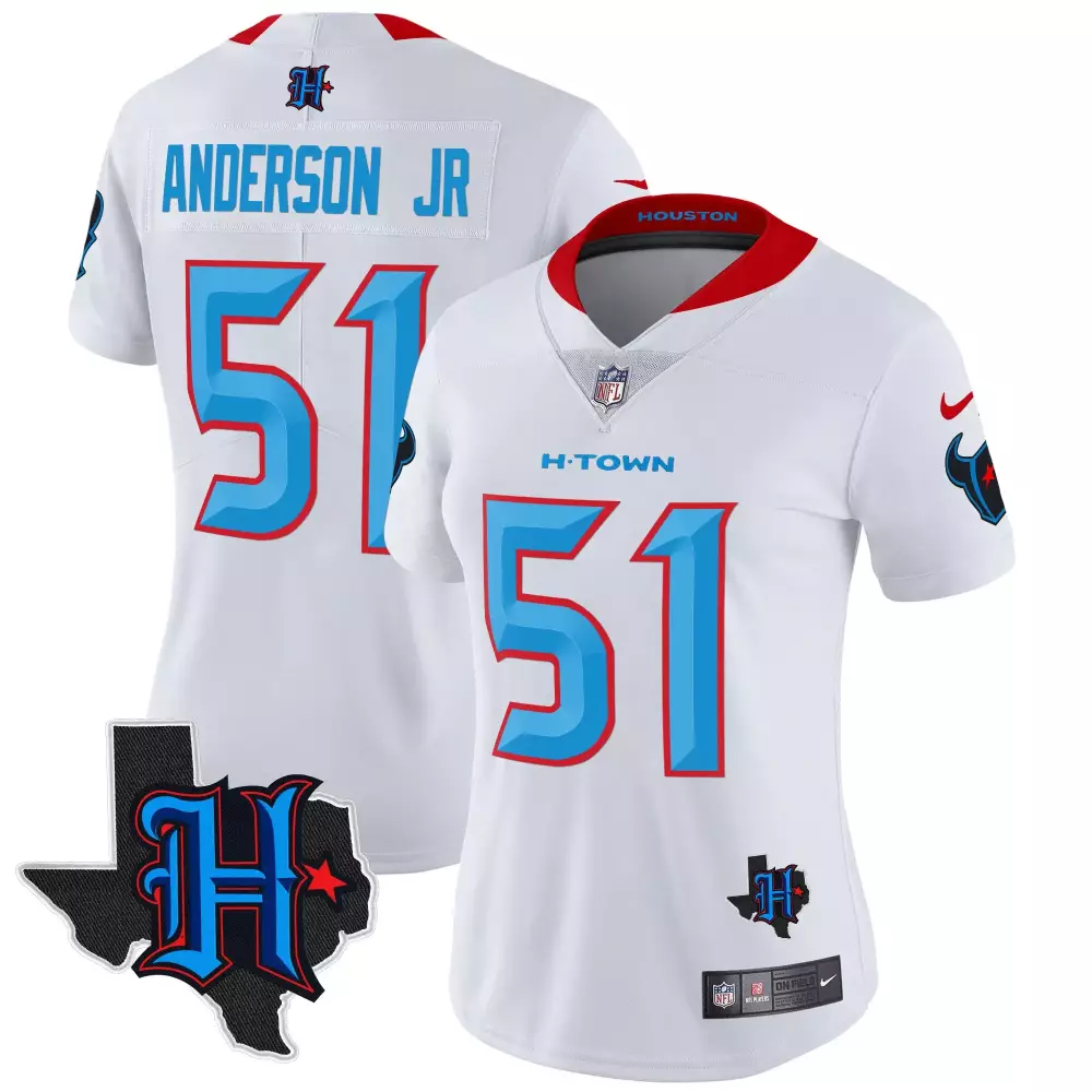 will anderson jr white limited womens houston texans 2024 texas patch vapor limited jersey v2 all stitched