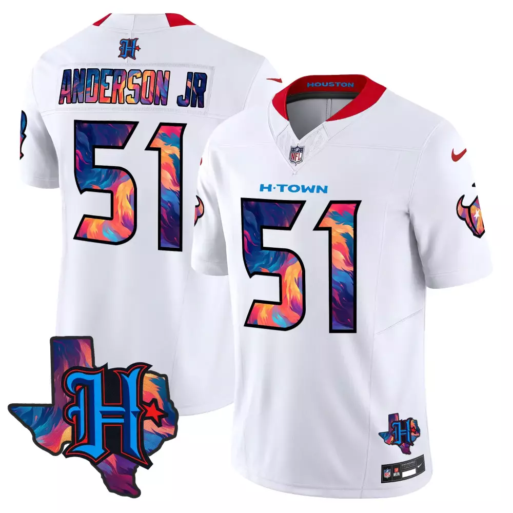 will anderson jr white mens houston texans 2024 afc south division champions patch vapor limited jersey all stitched