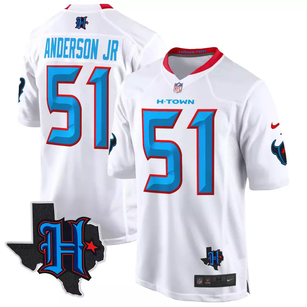 will anderson jr white mens houston texans 2024 afc south division champions patch vapor limited jersey all stitched