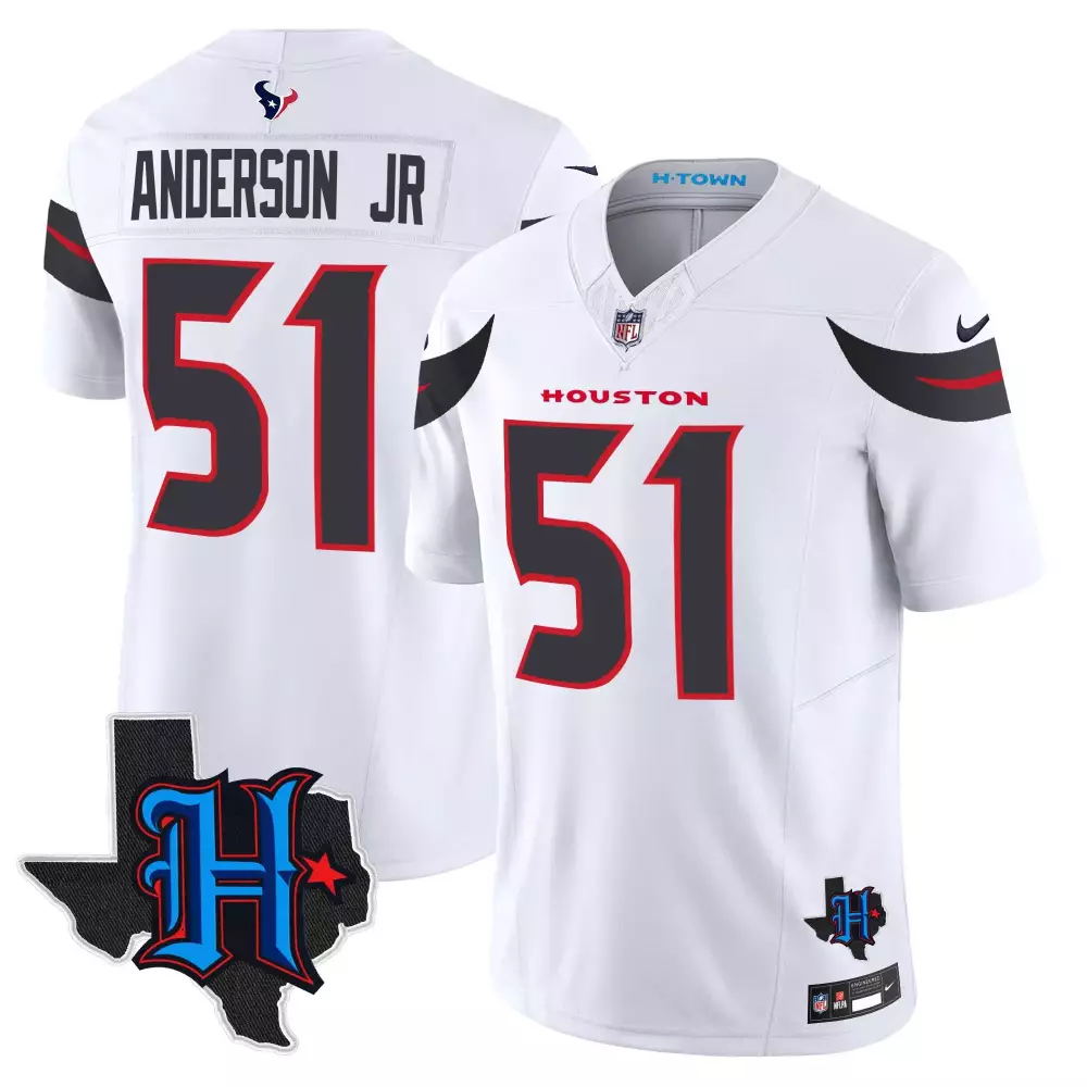 will anderson jr white mens houston texans 2024 texas patch vapor limited jersey all stitched