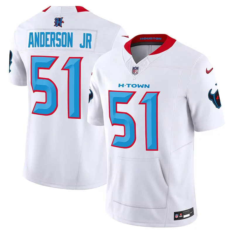 will anderson jr white mens houston texans 2024 texas patch vapor limited jersey all stitched