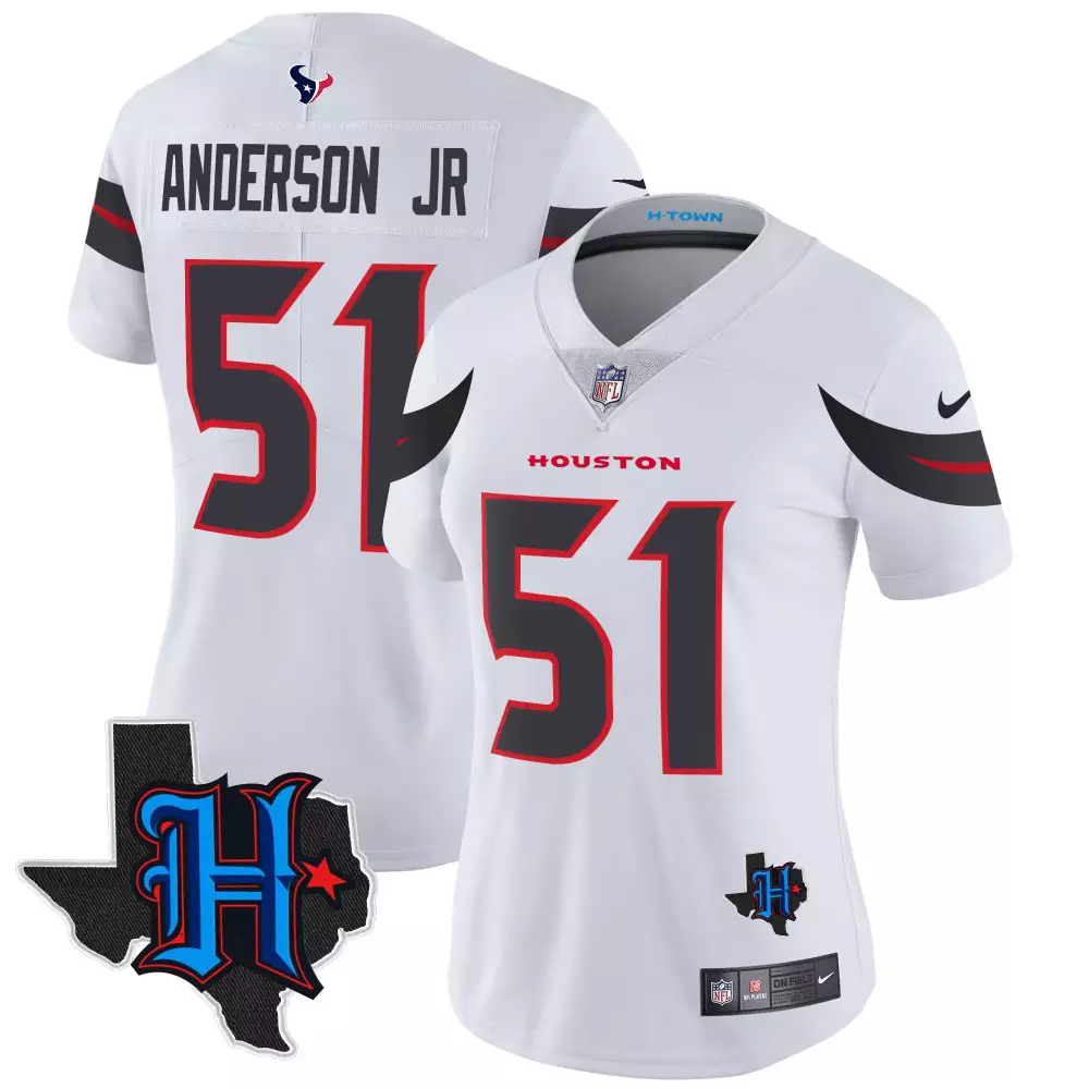 will anderson jr white womens houston texans 2024 texas patch vapor limited jersey all stitched