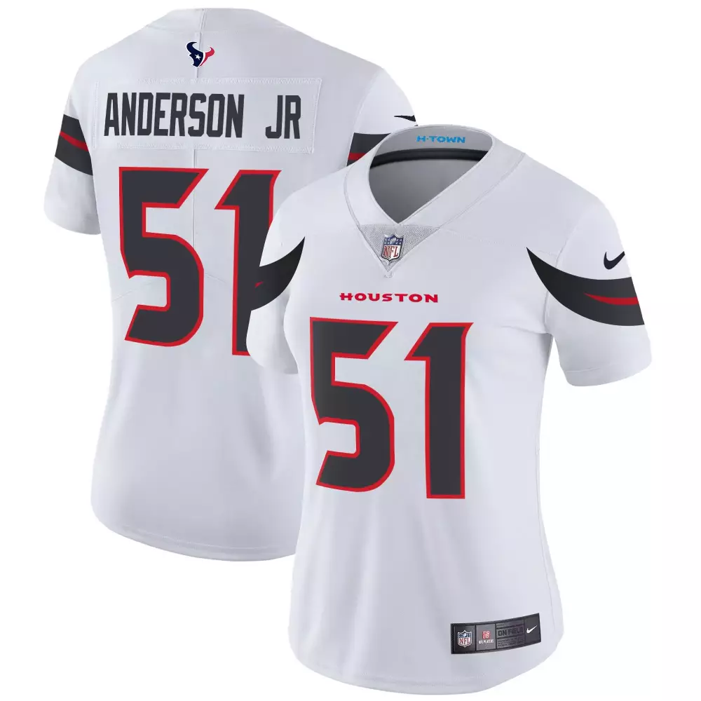 will anderson jr white womens houston texans 2024 texas patch vapor limited jersey all stitched