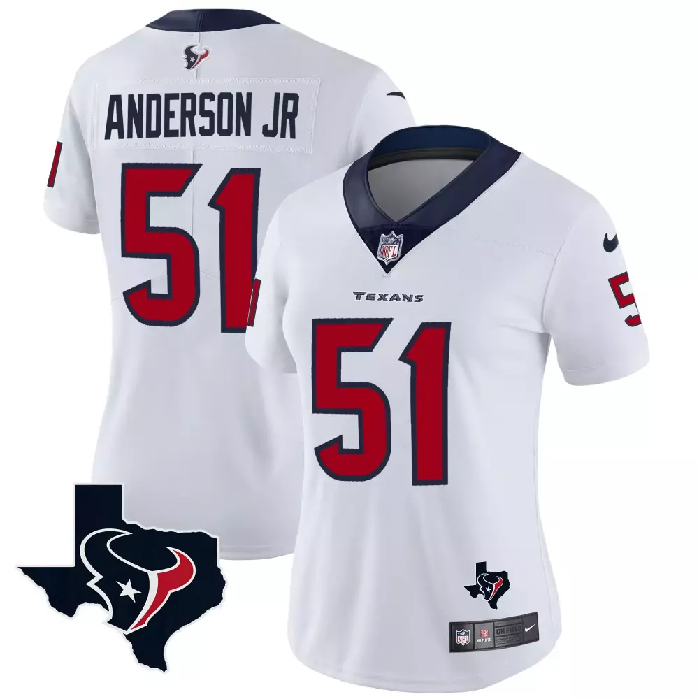 will anderson jr white womens houston texans gold trim vapor jersey all stitched