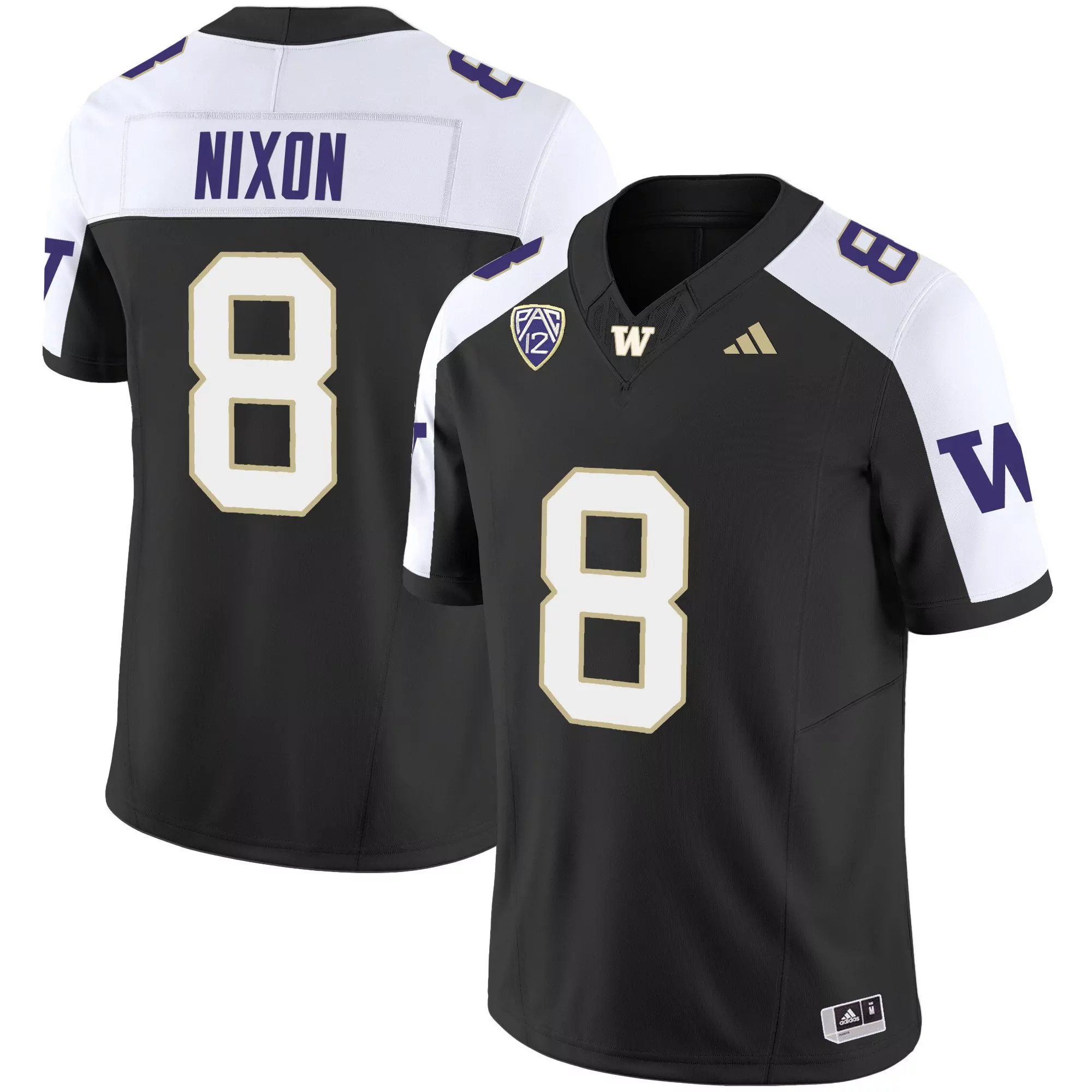 will nixon black alternate mens washington huskies 2024 vapor limited jersey v3 all stitched