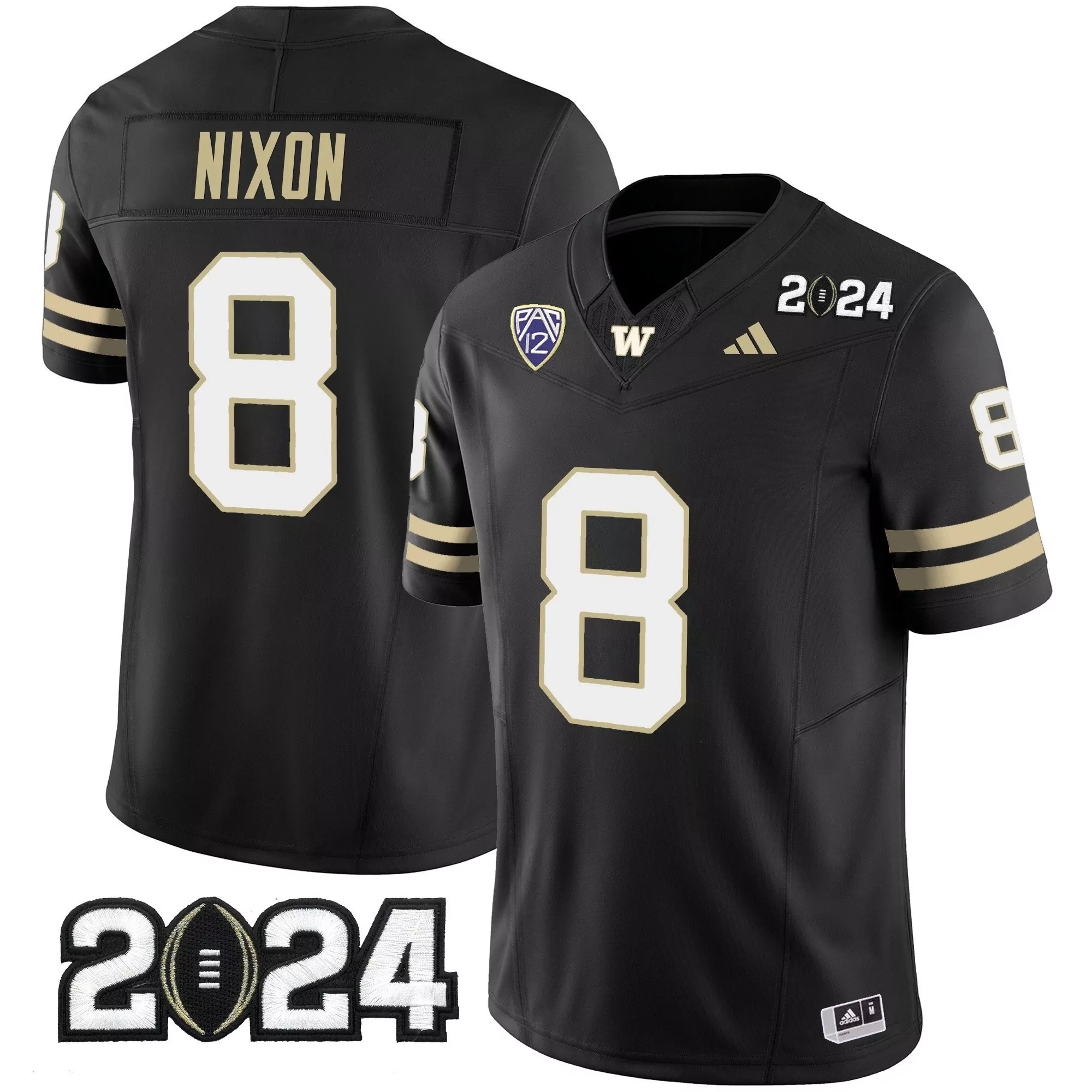 will nixon black mens washington huskies 2024 vapor limited jersey v3 all stitched