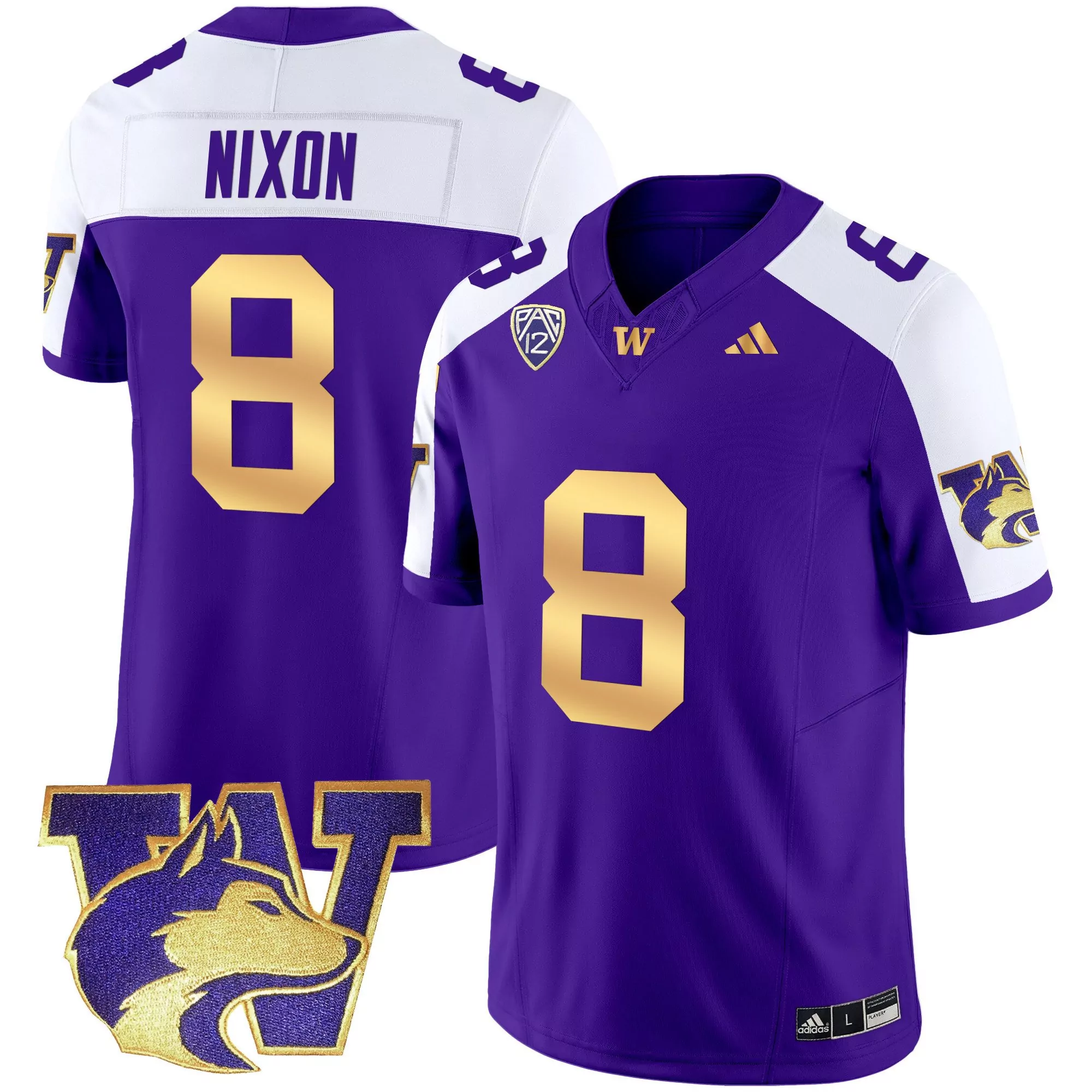 will nixon black mens washington huskies 2024 vapor limited jersey v3 all stitched