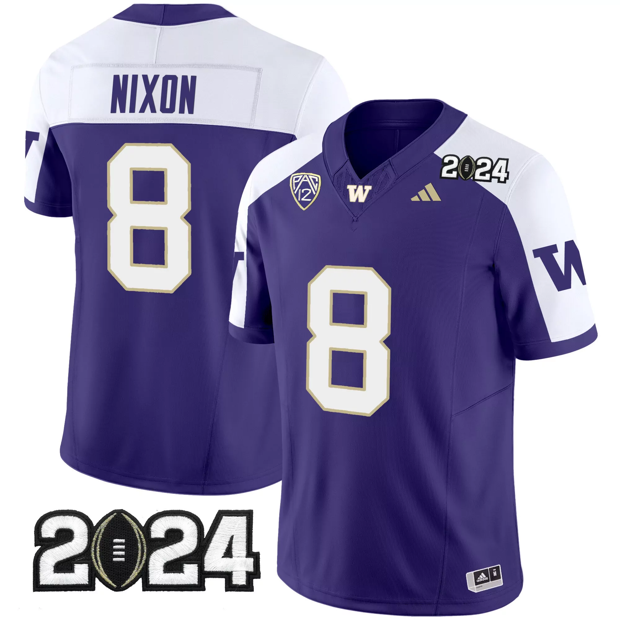 will nixon purple alternate mens washington huskies 2024 vapor limited jersey v3 all stitched