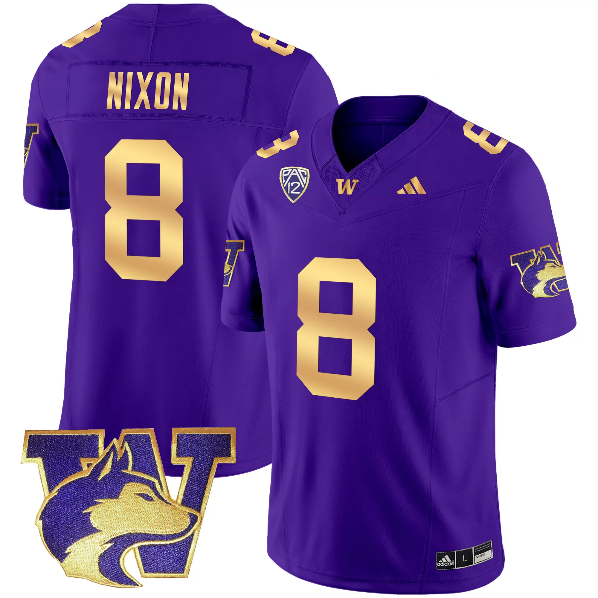 will nixon purple alternate mens washington huskies 2024 vapor limited jersey v3 all stitched