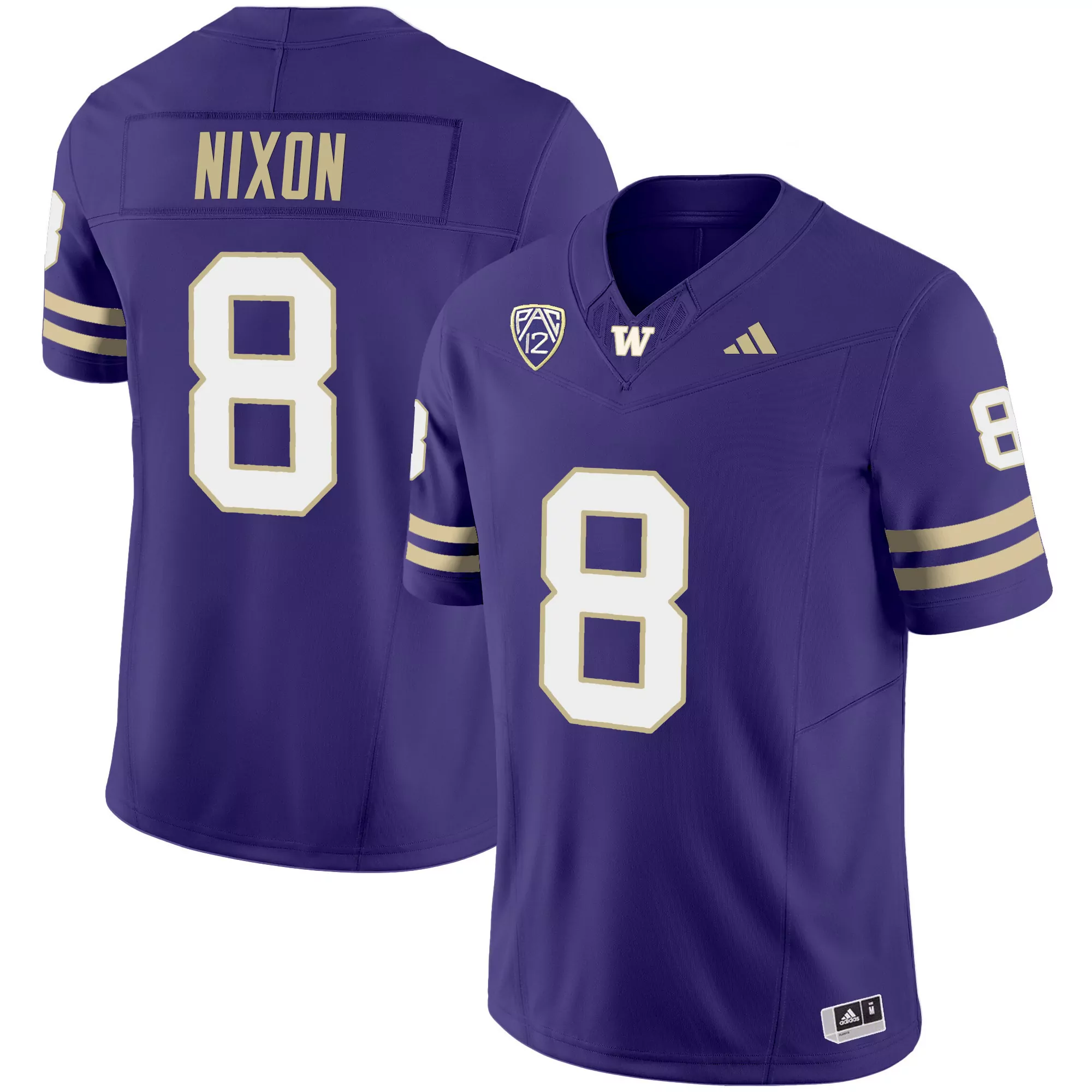 will nixon purple mens washington huskies 2024 vapor limited jersey v3 all stitched