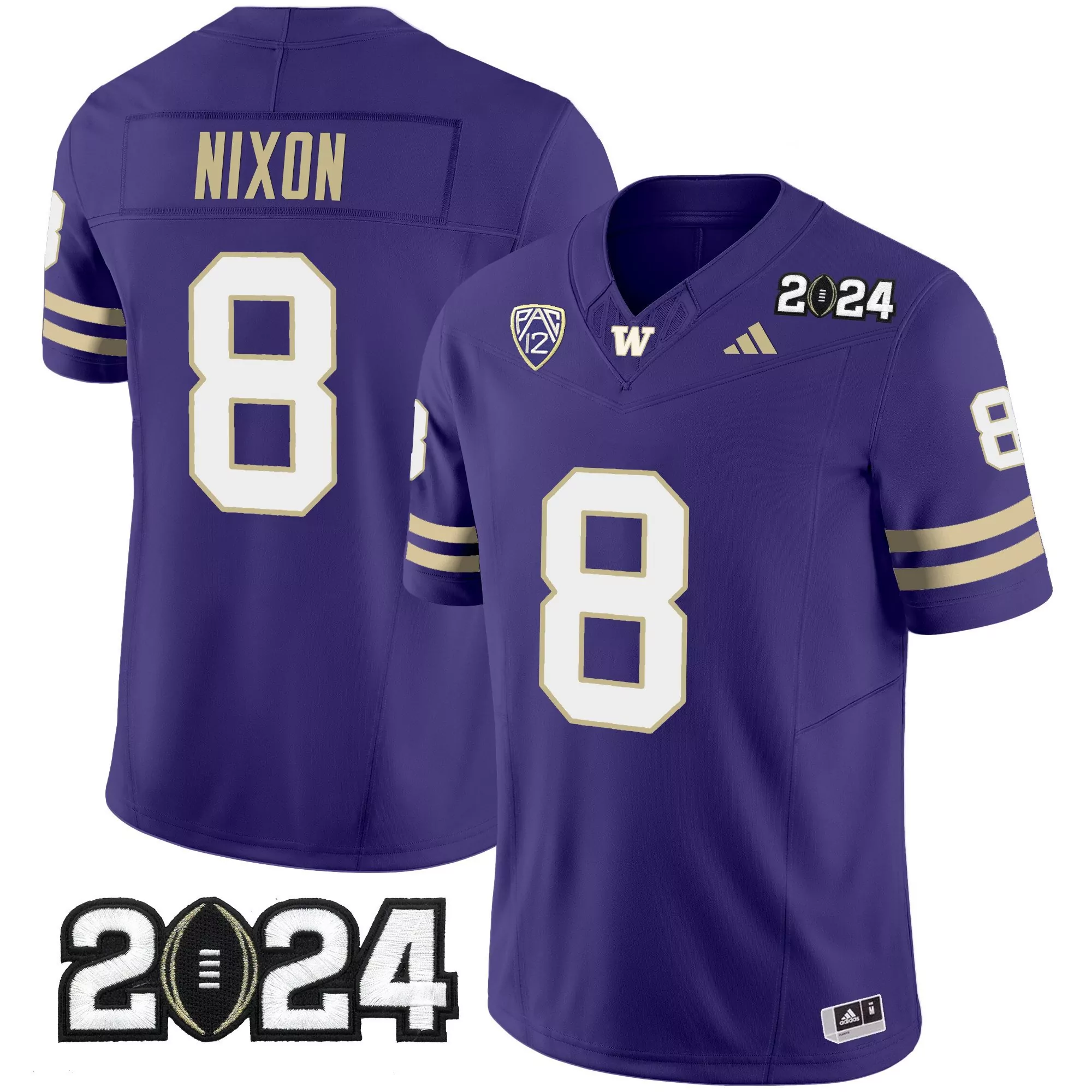 will nixon purple mens washington huskies 2024 vapor limited jersey v3 all stitched
