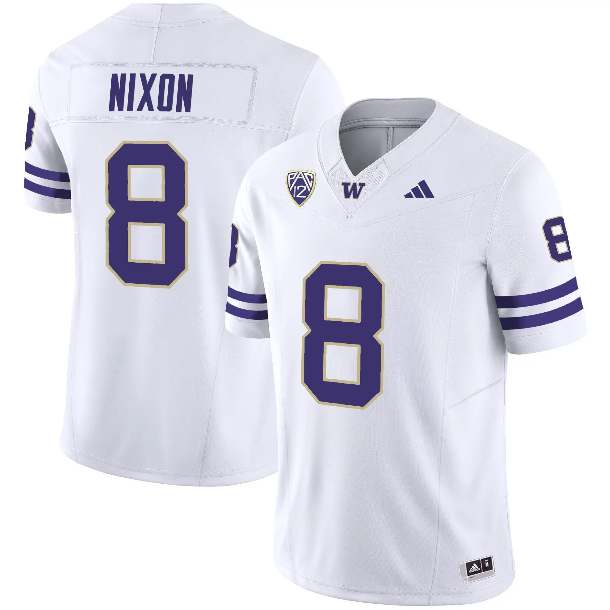 will nixon white mens washington huskies 2024 vapor limited jersey v3 all stitched