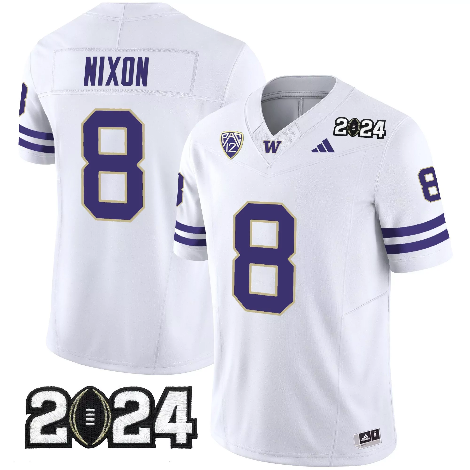 will nixon white mens washington huskies 2024 vapor limited jersey v3 all stitched
