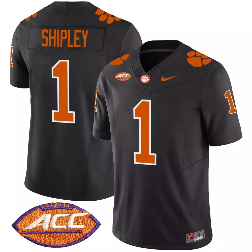 will shipley black mens clemson tigers vapor limited jersey v2 all stitched