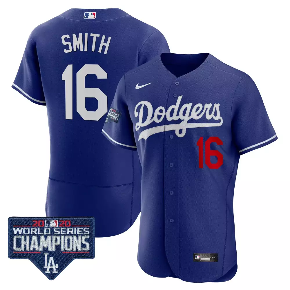 Will Smith Dodgers World Series Champions Jersey | Royal Flex Base Design | Fan Gear for Game Day | For Men, Women & Youth