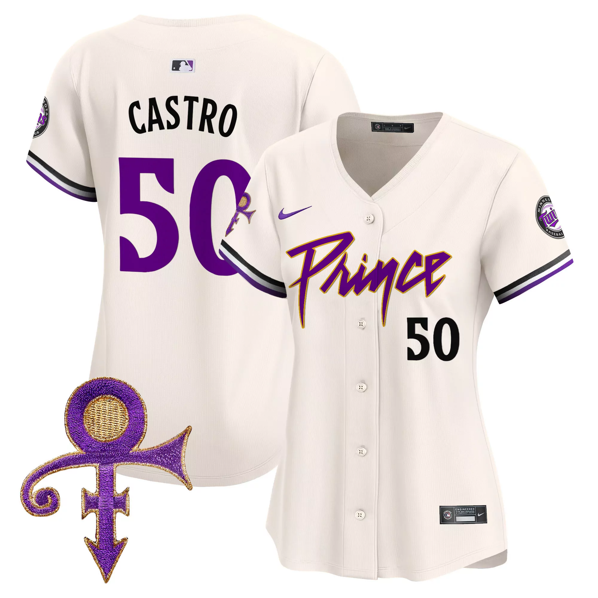willi castro cream womens minnesota twins prince patch vapor premier limited jersey v4 all stitched