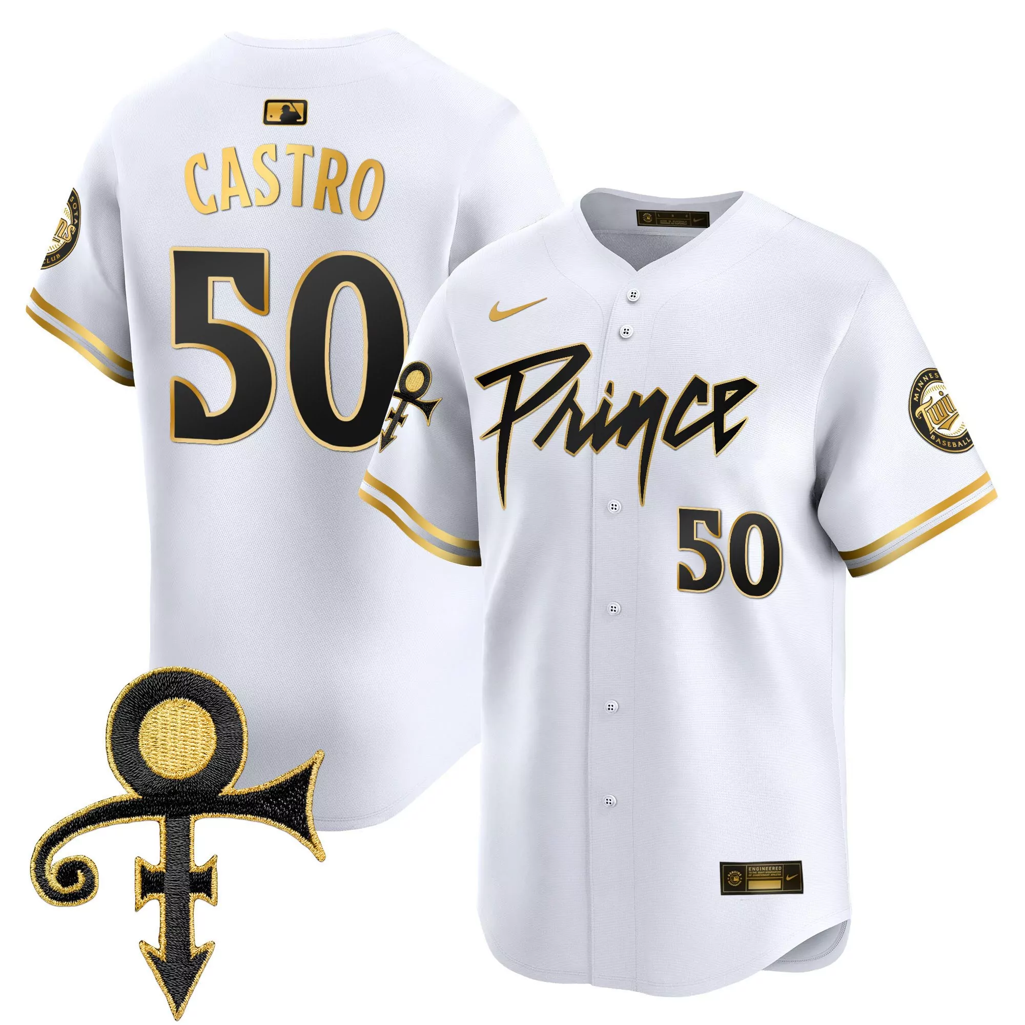 willi castro white gold mens minnesota twins prince patch vapor premier limited jersey v4 all stitched