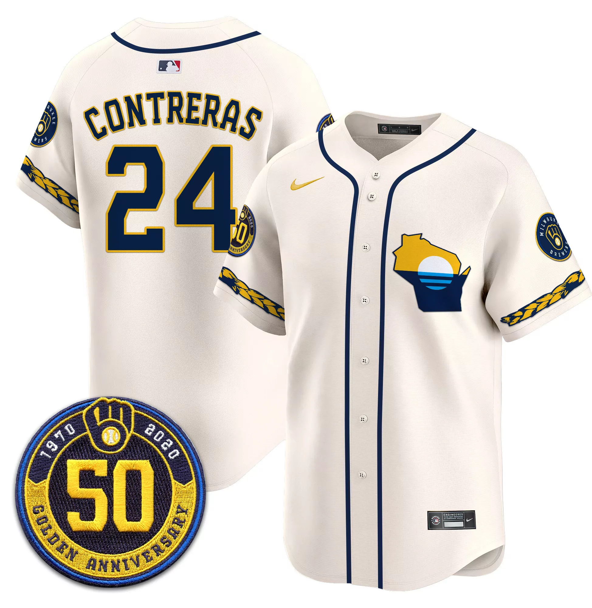 william contreras cream mens milwaukee brewers armed forces day vapor premier limited jersey all stitched