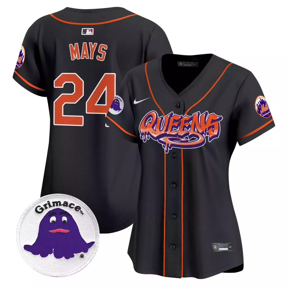 willie mays black womens new york mets queens graffiti vapor premier limited jersey all stitched