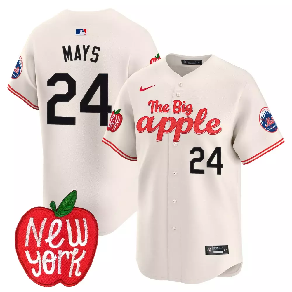 willie mays cream mens new york mets the big apple vapor premier limited jersey all stitched