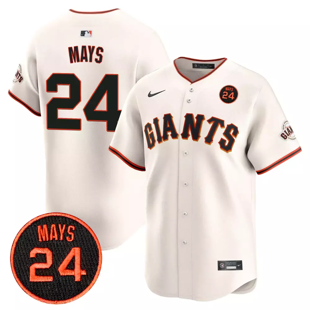 willie mays cream mens san francisco giants 2024 willie mays patch vapor premier limited jersey all stitched