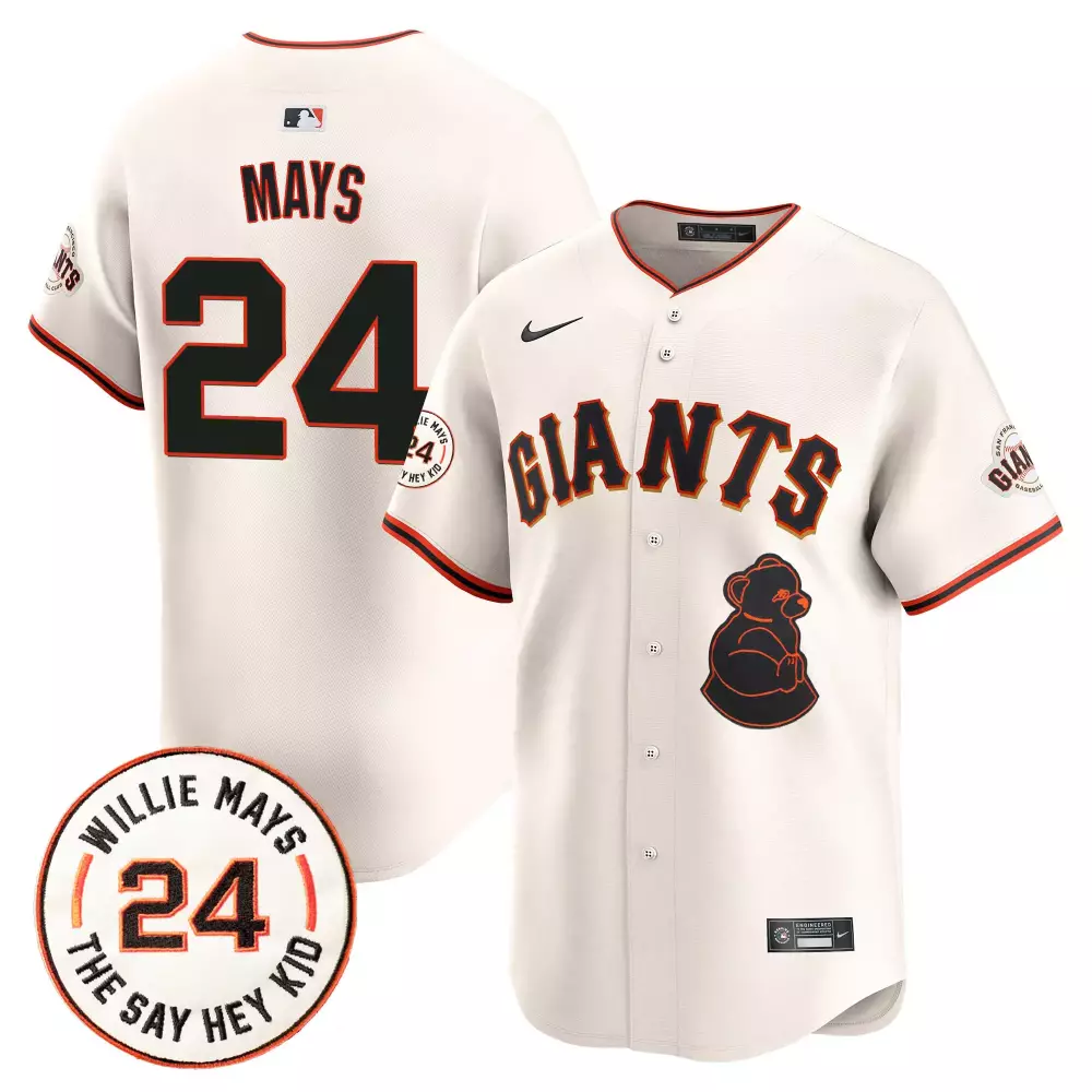 willie mays cream mens san francisco giants 2024 willie mays patch vapor premier limited jersey all stitched