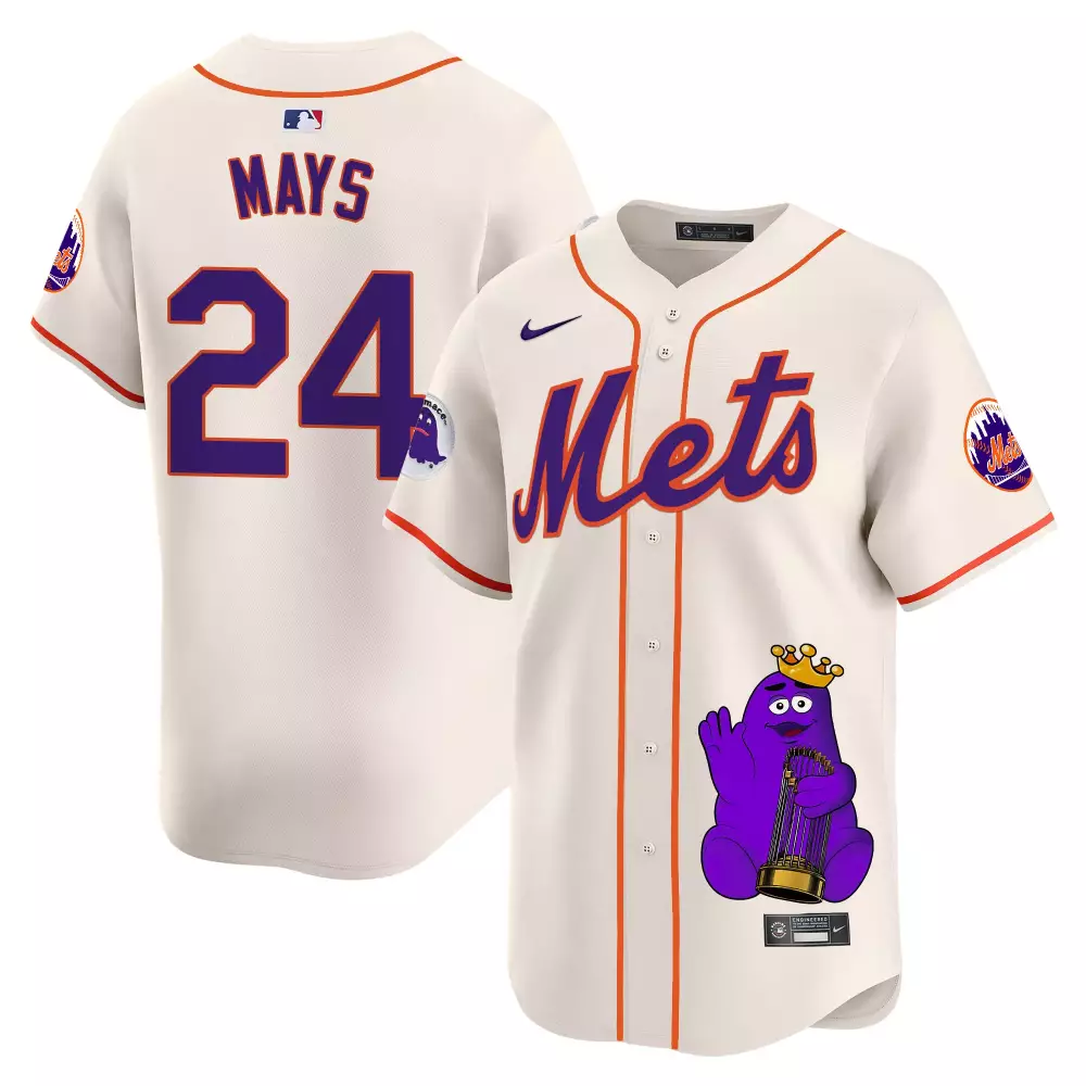 willie mays cream mens new york mets the big apple vapor premier limited jersey all stitched