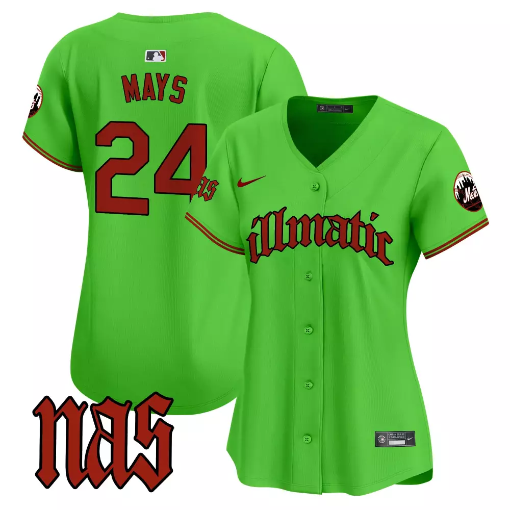 willie mays green mens new york mets nas illmatic vapor premier limited jersey all stitched