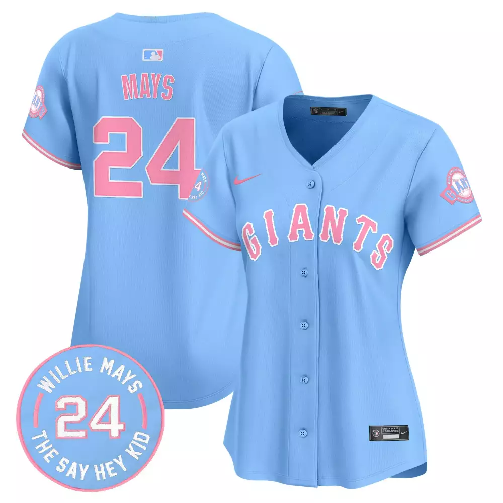 willie mays cream womens unisex san francisco giants bubblegum pink vapor premier limited jersey all stitched