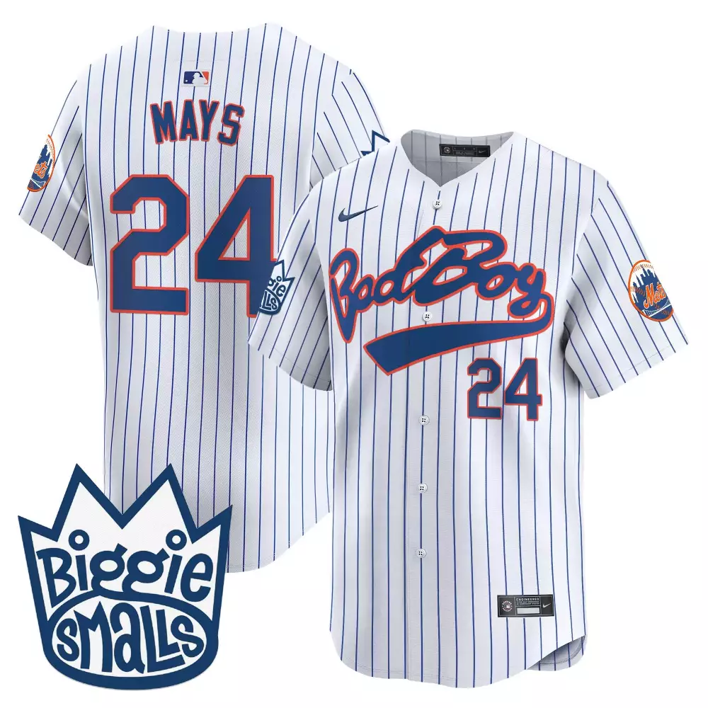 willie mays pinstripe mens new york mets biggie smalls vapor premier limited jersey all stitched