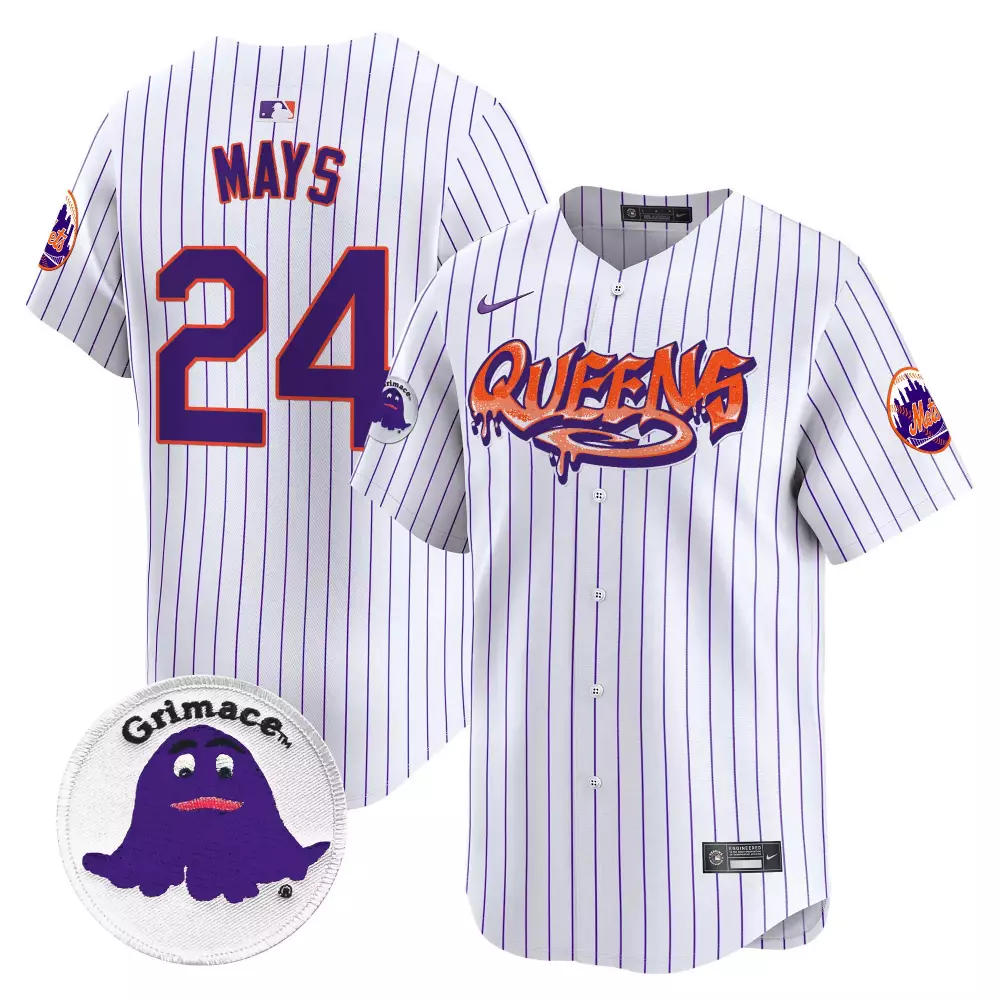 willie mays pinstripe mens new york mets biggie smalls vapor premier limited jersey all stitched