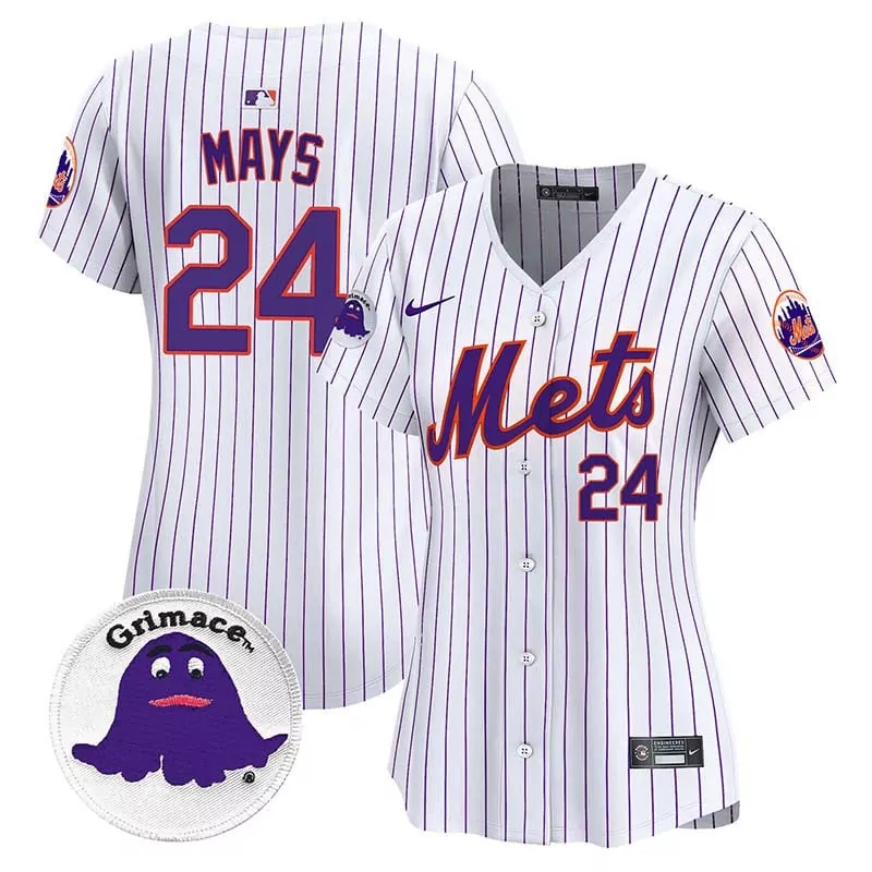willie mays pinstripe unisex new york mets bubblegum pink vapor premier limited jersey all stitched