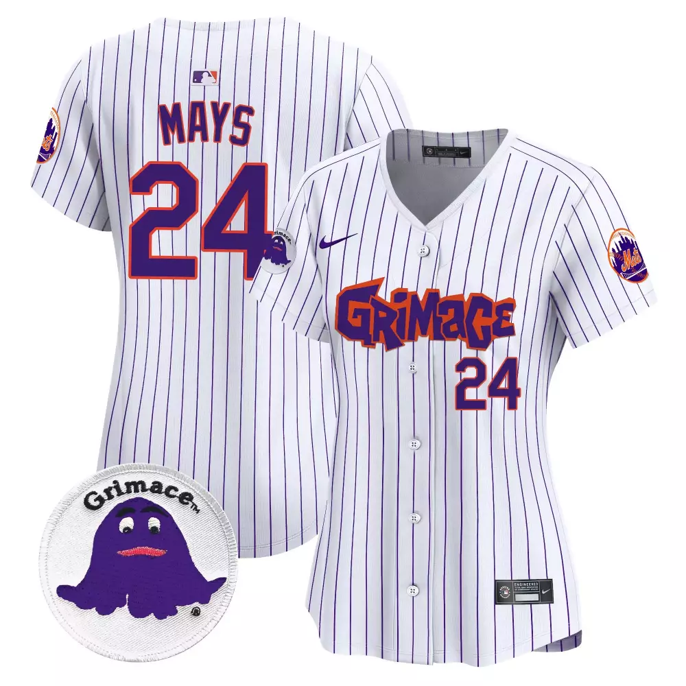 willie mays pinstripe unisex new york mets bubblegum pink vapor premier limited jersey all stitched