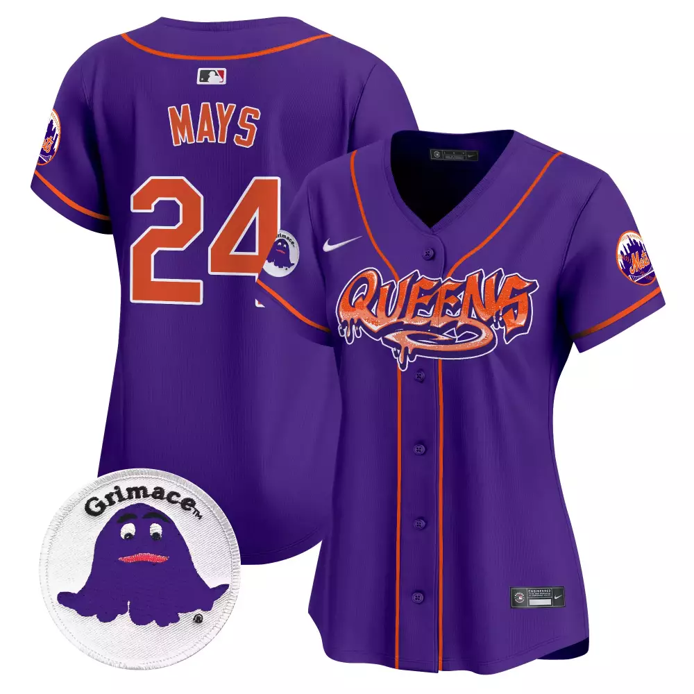 willie mays purple womens new york mets queens graffiti vapor premier limited jersey all stitched