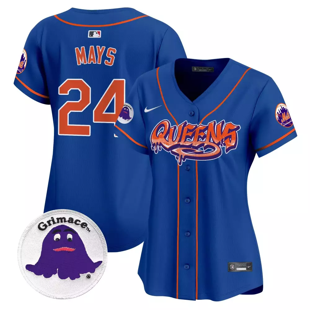 willie mays royal mens new york mets willie mays patch vapor premier limited jersey all stitched