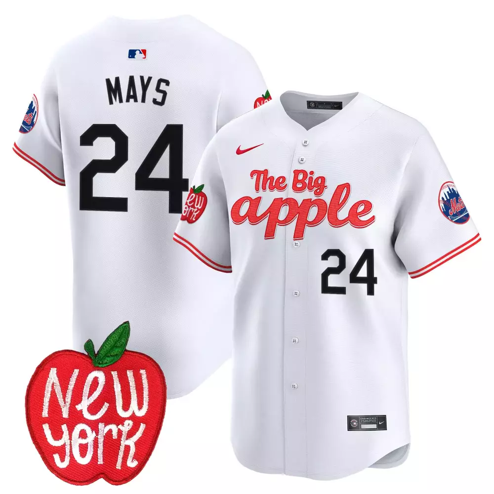 willie mays white mens new york mets the big apple vapor premier limited jersey all stitched