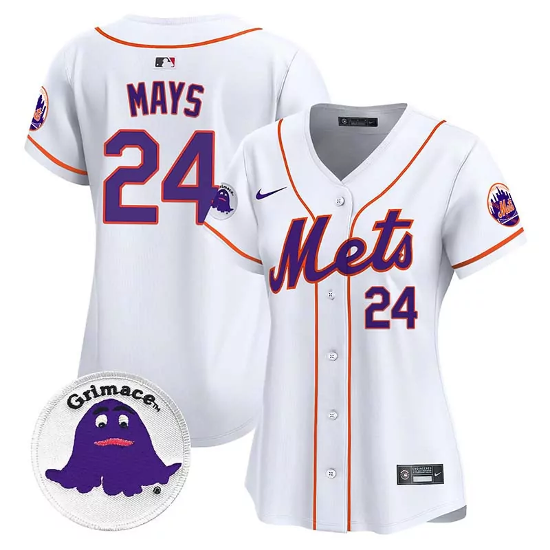 willie mays white unisex new york mets grimace vapor premier limited jersey printed