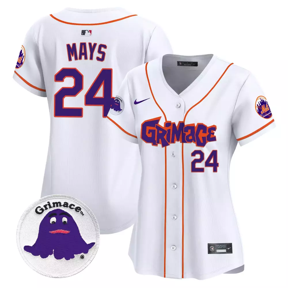 willie mays white unisex new york mets grimace vapor premier limited jersey printed