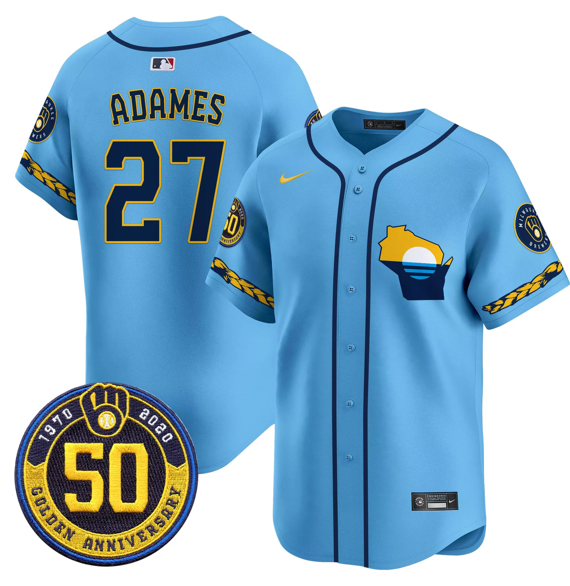 willy adames black gold mens milwaukee brewers home patch vapor premier limited jersey all stitched