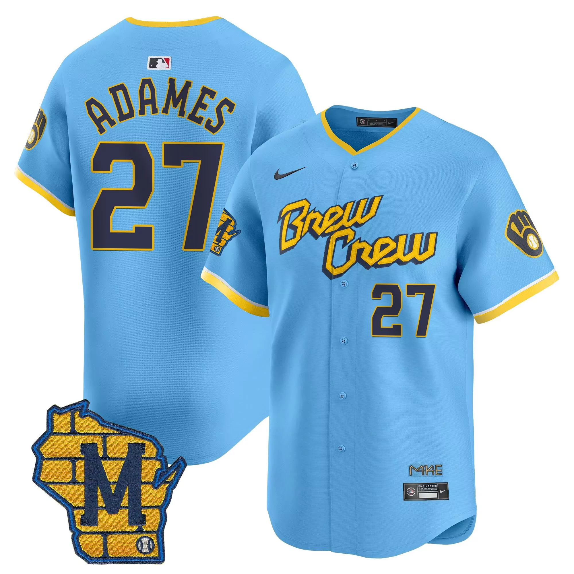 willy adames black gold mens milwaukee brewers home patch vapor premier limited jersey all stitched