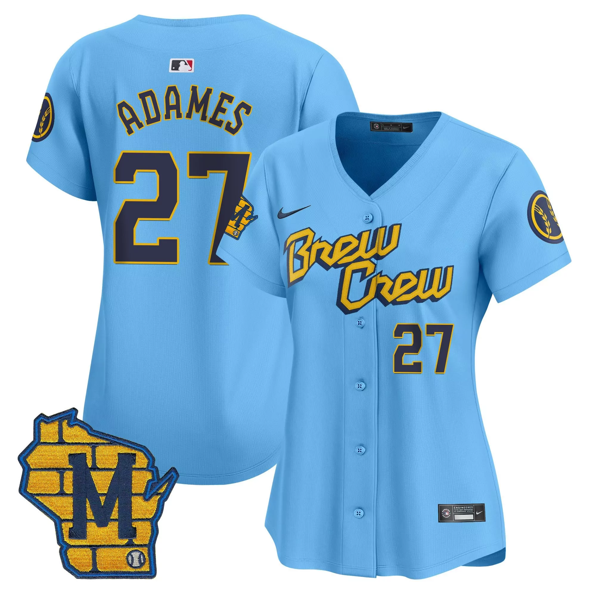willy adames city connect womens milwaukee brewers home patch vapor premier limited jersey all stitched