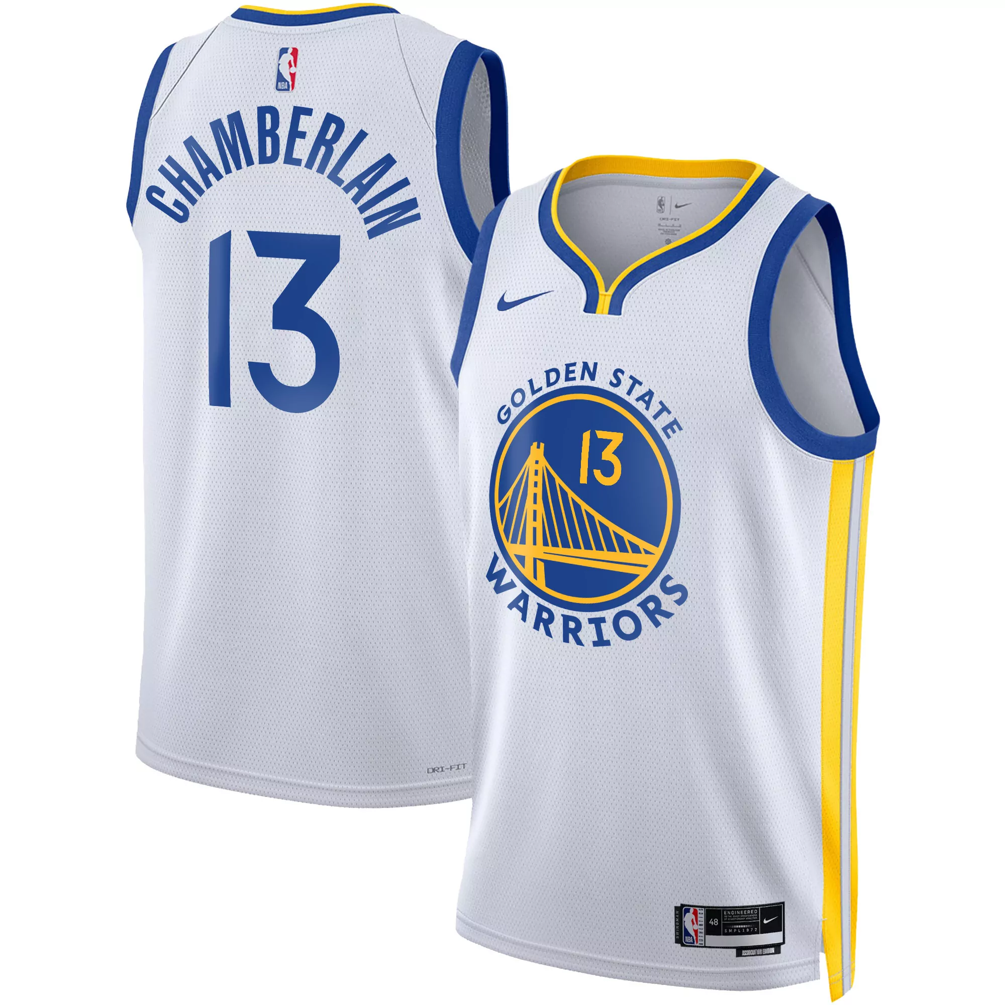 wilt chamberlain association mens golden state warriors 2025 swingman jersey all stitched